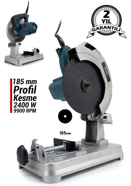 185 mm 2400 W Bakır Sargılı Çelik Dişli Ahşap Seramik Metal Profil Kesme Makinesi Kafa Koparma