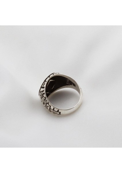 Motif Işlemeli Oval Gümüş Erkek Yüzük fiyatları
