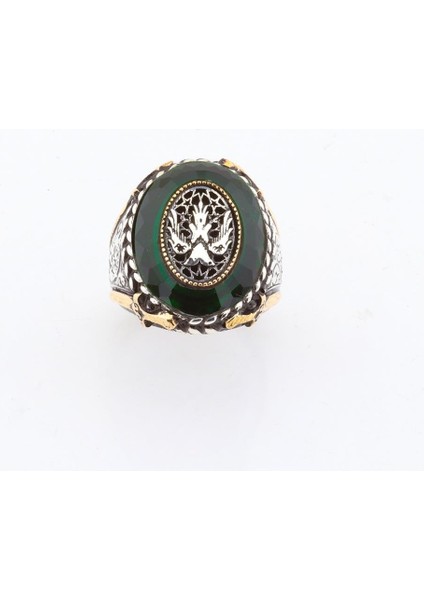 Zirkon Taş Üzerine Selçuklu Kartal Işlemeli Erkek Yüzüğü fiyatları