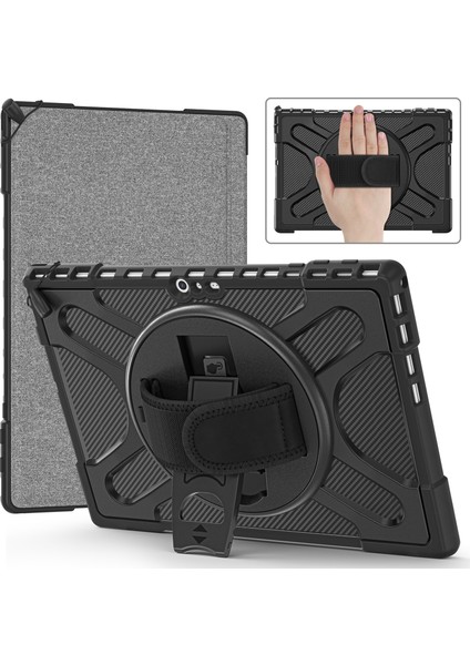 Microsoft Surface Pro 4/5/6/7 Siyah Için Tpu + Pc Kılıfı (Yurt Dışından)