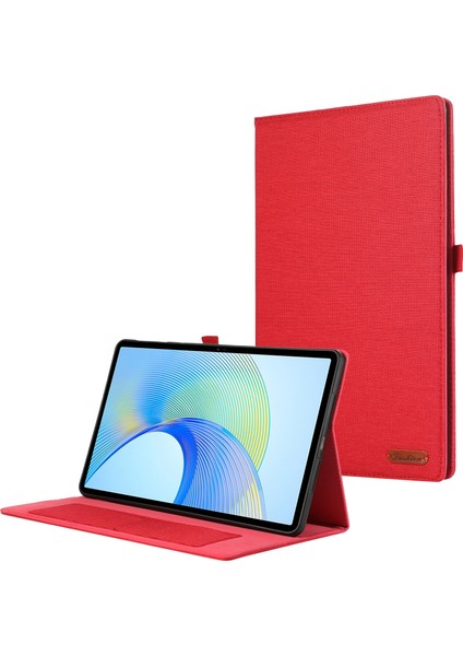 Infinix Xpad Kırmızı Için Kumaş Dokulu Pu Tablet Kılıfı (Yurt Dışından)