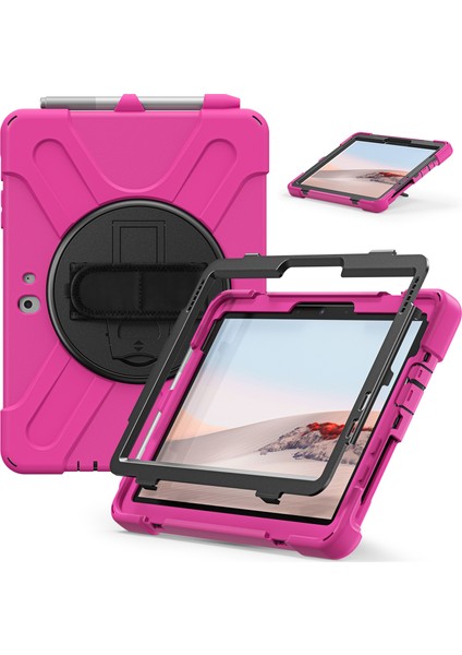 Microsoft Surface Go 2 Pembe Için Silikon + Tutuculu Pc Kılıfı (Yurt Dışından) fiyatları