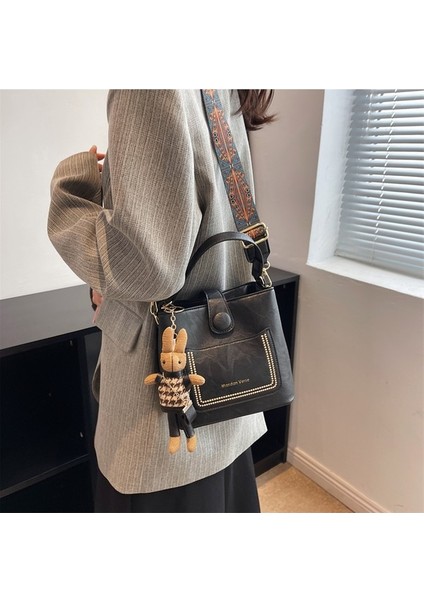 Kadınlar Için Moda Trendi Deri Tote Çanta 2024 Kadın Basit Büyük Yüksek Kapasiteli Vintage Omuz Kova Çanta El Çantaları ve Çantalar (Yurt Dışından) modelleri