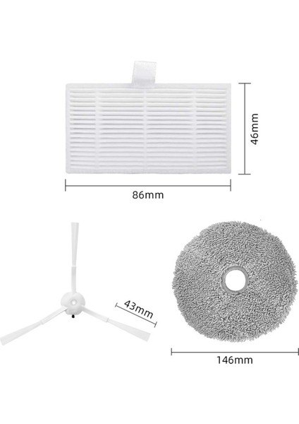 Roborock S8 Maxv Ana Yan Fırça Hepa Filtre Paspas Bezi Toz Torbaları Için (Yurt Dışından)