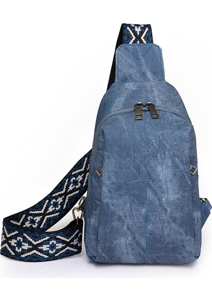 Göğüs Çantası Vintage Açık Seyahat Çantası Geniş Omuz Askısı Crossbody Çantası Bayanlar Göğüs (Yurt Dışından)