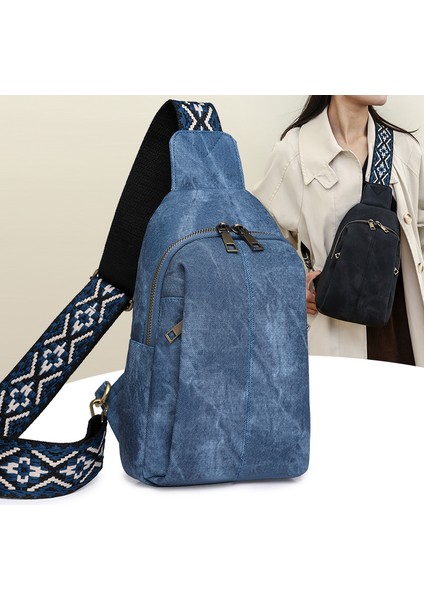 Göğüs Çantası Vintage Açık Seyahat Çantası Geniş Omuz Askısı Crossbody Çantası Bayanlar Göğüs (Yurt Dışından) modelleri