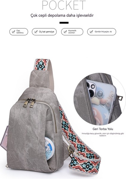 Göğüs Çantası Vintage Açık Seyahat Çantası Geniş Omuz Askısı Crossbody Çantası Bayanlar Göğüs (Yurt Dışından) fırsatları