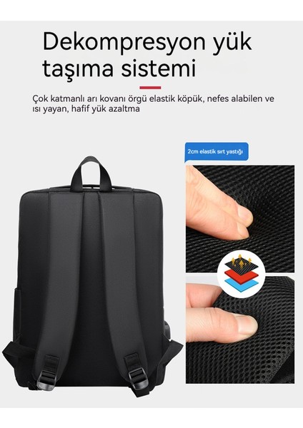Moda Erkek Iş Sırt Çantası Üst Düzey Büyük Kapasiteli Rahat Seyahat Sırt Çantası Omuz Su Geçirmez Bilgisayar Çantası (Yurt Dışından) fırsatları