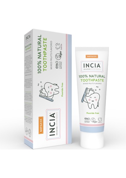 Doğal Diş Macunu Bebek ve Çocuk Karışık Meyve Aromalı Florürsüz 50 ml
