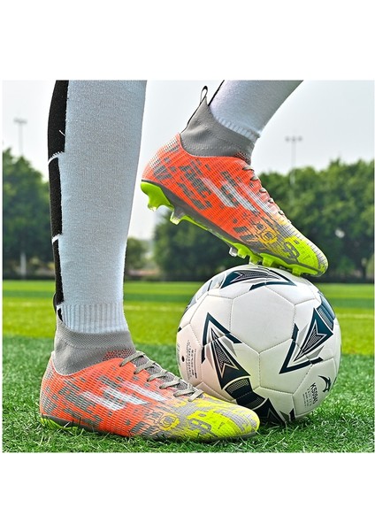 Boxinyuan Futbol Ayakkabıları Erkek Kramponları Spor Ayakkabıları Yüksek Bilek Ag/tf Kramponlar Erkek Çocuk Outdoor Spor Ayakkabıları (Yurt Dışından)
