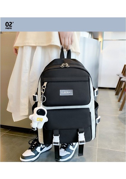 Clbdbag Ilkokul Öğrencilerinin Okul Çantası 3 Parça Set Kadınlar Sırt Çantası Büyük Kapasiteli Seyahat Sırt Çantası(Aksesuarlar Dahil) (Yurt Dışından) fırsatları