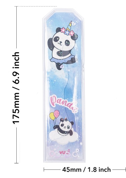 Panda Desenli Simli Sulu Kitap Ayracı