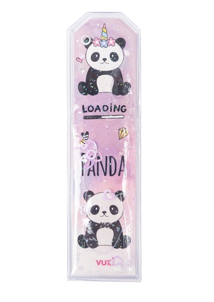 Panda Desenli Simli Sulu Kitap Ayracı