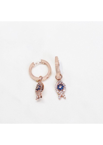 Apm Monoca Balık Rose Gold Kaplama Gümüş Küpe