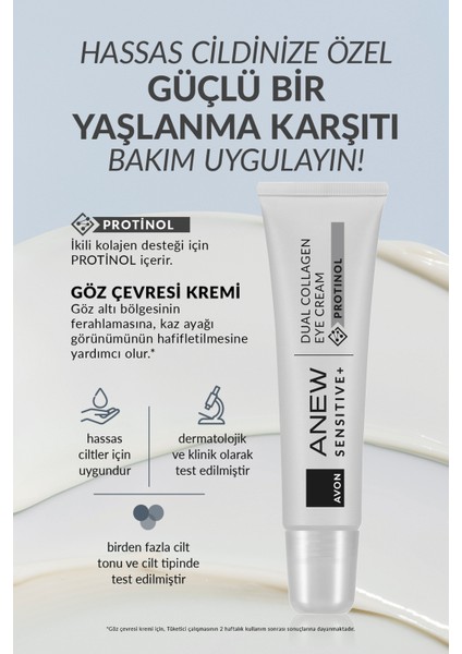 Anew Sensitive+ Dual Collagen Göz Kremi ve Silikon Pedi Paketi