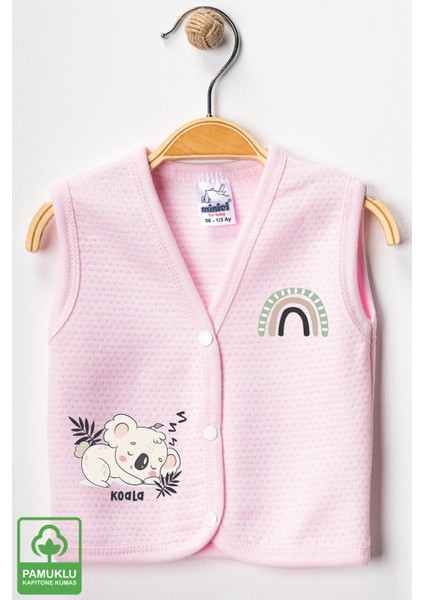 Unisex Bebek Koala Baskılı Organik Pamuklu 3-6-9 Ay 3lü Kapitone Bebek Yelek Set fırsatları