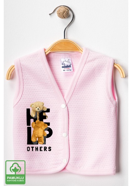 Unisex Bebek Help Ayıcık Baskılı Organik Pamuklu 3-6-9 Ay 3lü Kapitone Bebek Yelek Set fırsatları