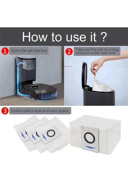 Roborock Q5 Max+ Ana Yan Fırça Hepa Filtre Toz Torbası Için (Yurt Dışından)