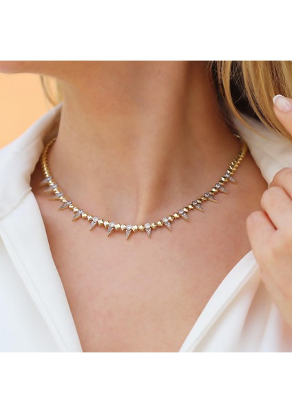 Thorn Zirkon Taşlı Gold Kaplama Gümüş Kolye fırsatları