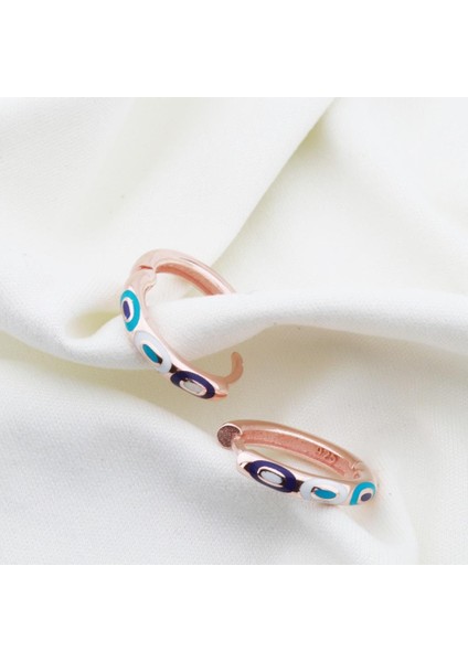 Fortuna Modeli Rose Gold Kaplama Halka Gümüş Küpe
