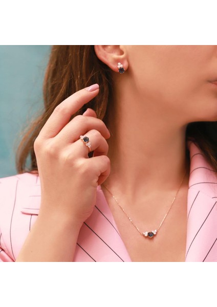 Prenses Model Swarovski Rose Gold Kaplama Set