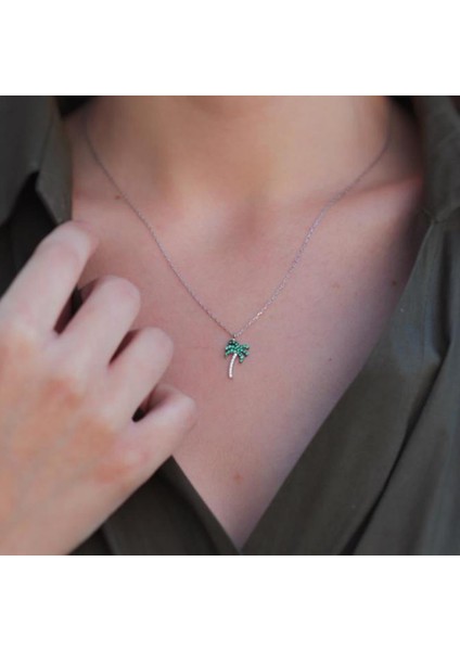 Zirkon Taşlı Palmiye Gümüş Set fiyatları