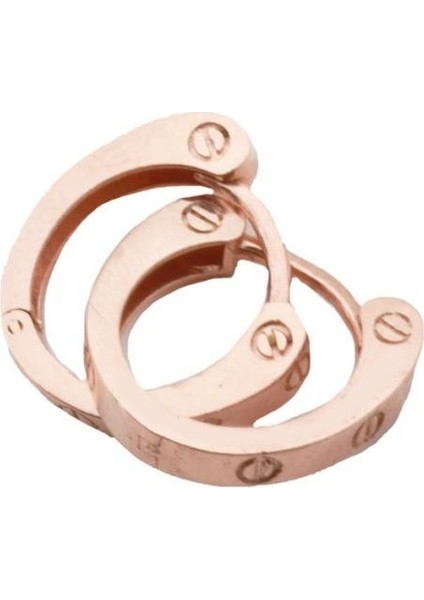 Crtr Modeli Rose Gold Kaplama Halka Gümüş Küpe fiyatları