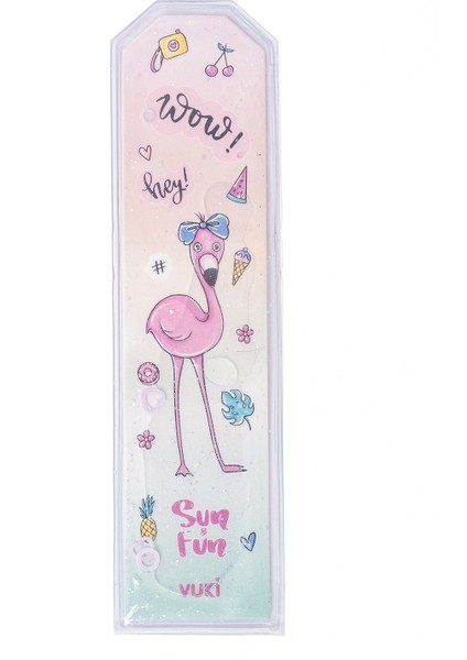 Flamingo Desenli Simli Sulu Kitap Ayracı