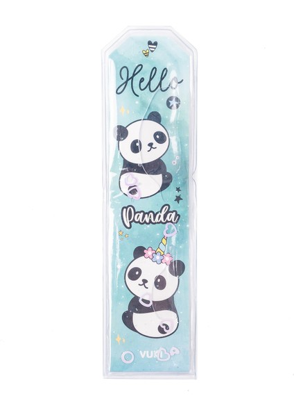 Panda Desenli Simli Sulu Kitap Ayracı