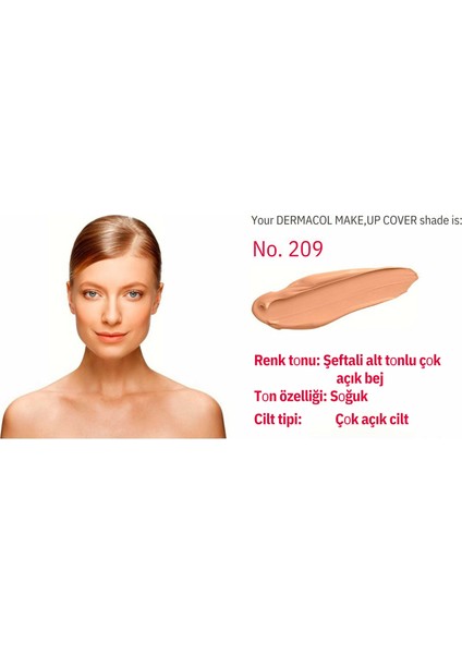 Make Up Fondöten 209 Uzun Süre Kalıcı, Tam Kapatıcı Likit Fondöten Spf 30 Dermacol fondöten, su geçirmez fondöten, yüksek kapatıcılık makyaj, uzun süre kalıcı fondöten,dövme kapatıcı fondöten