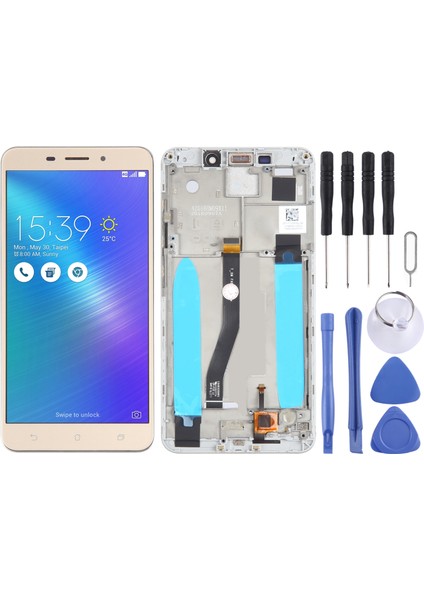 Asus Zenfone 3 Lazer ZC551KL Z01BDC Sayısallaştırıcı Için Oem LCD Ekran Çerçeveli Tam Yerleştirme (Altın) (Yurt Dışından)