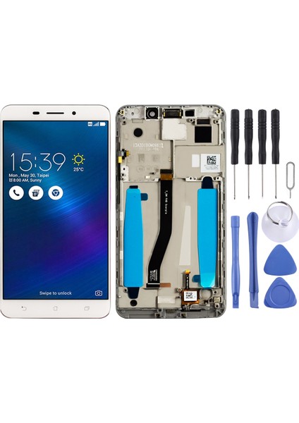 Asus Zenfone 3 Lazer ZC551KL Z01BDC Sayısallaştırıcı Için Oem LCD Ekran Çerçeveli Tam Yerleştirme (Beyaz) (Yurt Dışından)