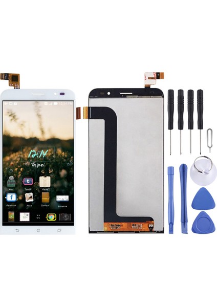 Asus Zenfone Go 5,5 Inç / ZB552KL Için Digitizer Tam Gömmeli Oem LCD Ekran (Beyaz) (Yurt Dışından)