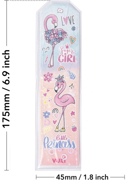 Flamingo Desenli Simli Sulu Kitap Ayracı