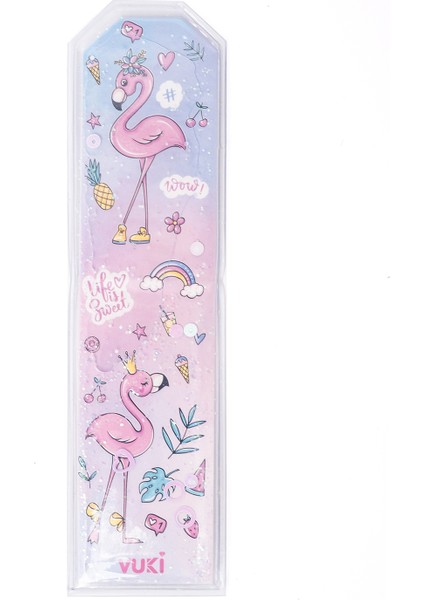 Flamingo Desenli Simli Sulu Kitap Ayracı