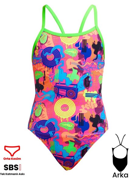 Ss Lotsa Pop Kız Çocuk Antrenman Mayo, Ince Askılı