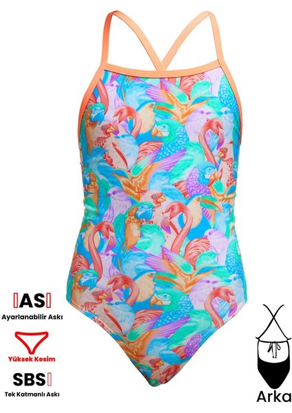 Tmt Birdsville Kız Çocuk Antrenman Mayo, Sırt Bağlamalı