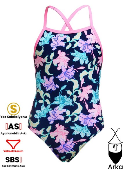 Tmt Fast Flow Kız Çocuk Antrenman Mayo, Sırt Bağlamalı