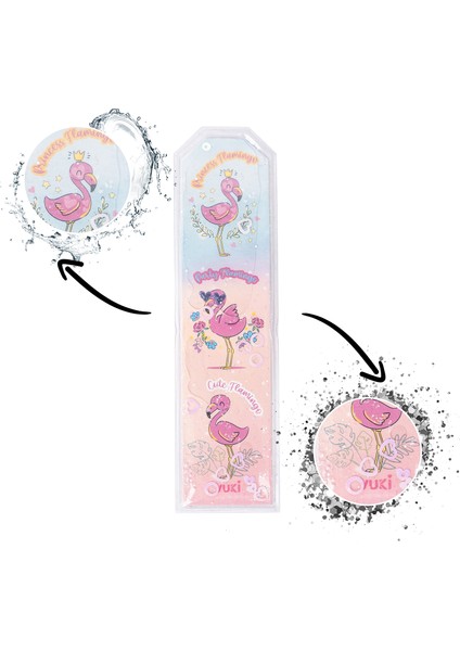 Flamingo Desenli Simli Sulu Kitap Ayracı fiyatları