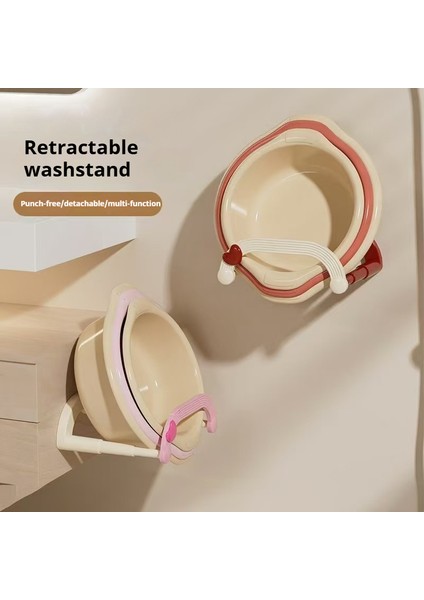 Vantuz Geri Çekilebilir Lavabo Tutucu, Iz Bırakmayan Deliksiz Banyo Rafı (Yurt Dışından)