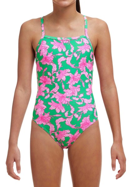 Stp Blossom Fly Kız Çocuk Antrenman Mayo, Çift Çapraz Sırt