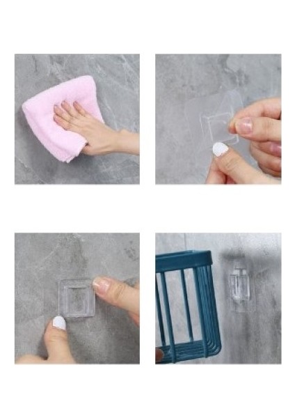Yapışkanlı Çok Fonksiyonlu Banyo Organizeri Beyaz