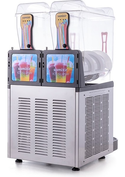 Twin Allure Çiftli 12+12 Lt Slush Buzlaş Karlamaç Makinesi SLUSH-24-IA