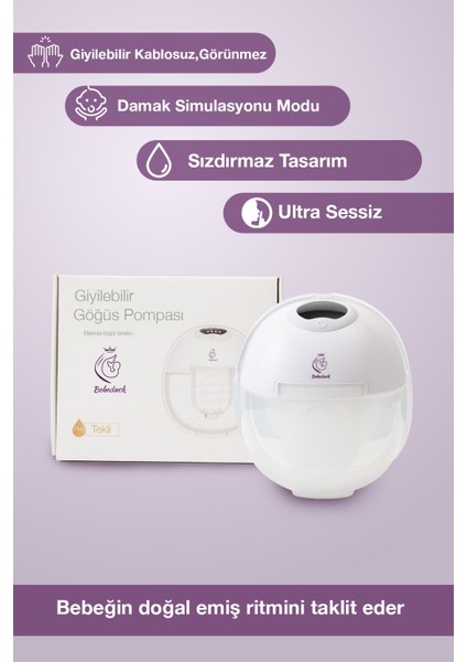 BOBODUCK Yeni Teknoloji Giyilebilir Göğüs Pompası 180 ml Bebek Damak Simulasyon Modlu