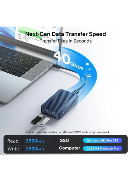 Acasis 6-In-1 40GBPS M.2 Nvme Thunderbolt 3/4 USB 4 SSD Dock ve Kutusu ( TBU405PLUS )