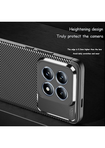 Xiaomi Mi 14T Kılıf Kamera Çıkıntılı Karbon Fiber Desenli Renk Atmaz Koruyucu Kapak Kilif