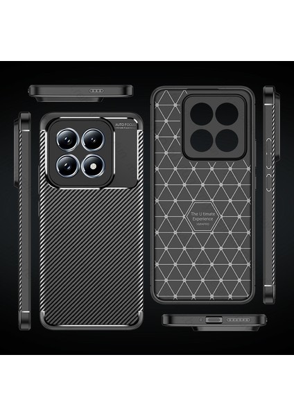 Xiaomi Mi 14T Kılıf Kamera Çıkıntılı Karbon Fiber Desenli Renk Atmaz Koruyucu Kapak Kilif