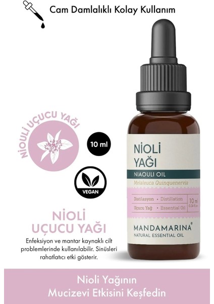 Nioli Uçucu Yağı 10 ml Cam Damlalıklı %100 Saf ve Doğal ( Niaouli Essential Oil )