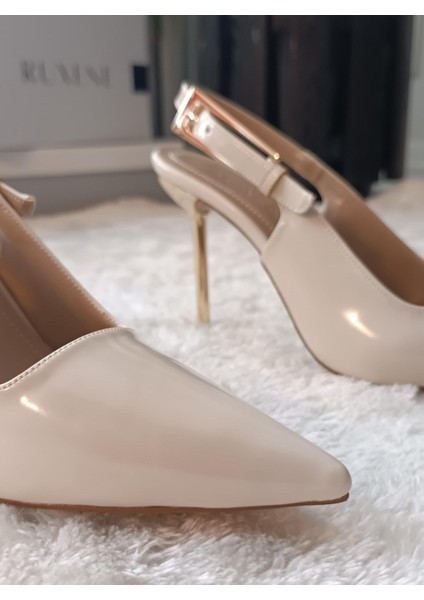 Bata Sivri Burun Rugan Topuk Dekolteli 9,5 cm Ince Topuk Stiletto Topuklu Ayakkabı modelleri