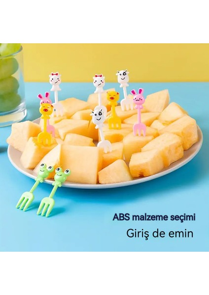 10 Kurbağa Meyve Çatal Hayvan Sevimli Plastik Karikatür Meyve Çatal Seti Meyve Çatal Takmak (Yurt Dışından)